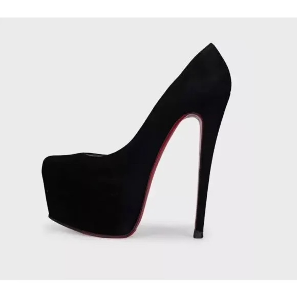 Christian Louboutin Miss Clichy Platform Pumps 160mm Suede Royal Black Size 37
